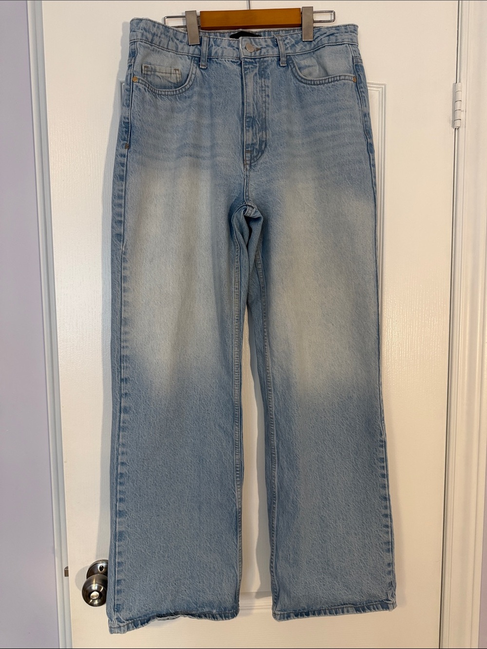 ZARA 100% Cotton Straight Jeans – Size 10 – Light Blue – Excellent Condition